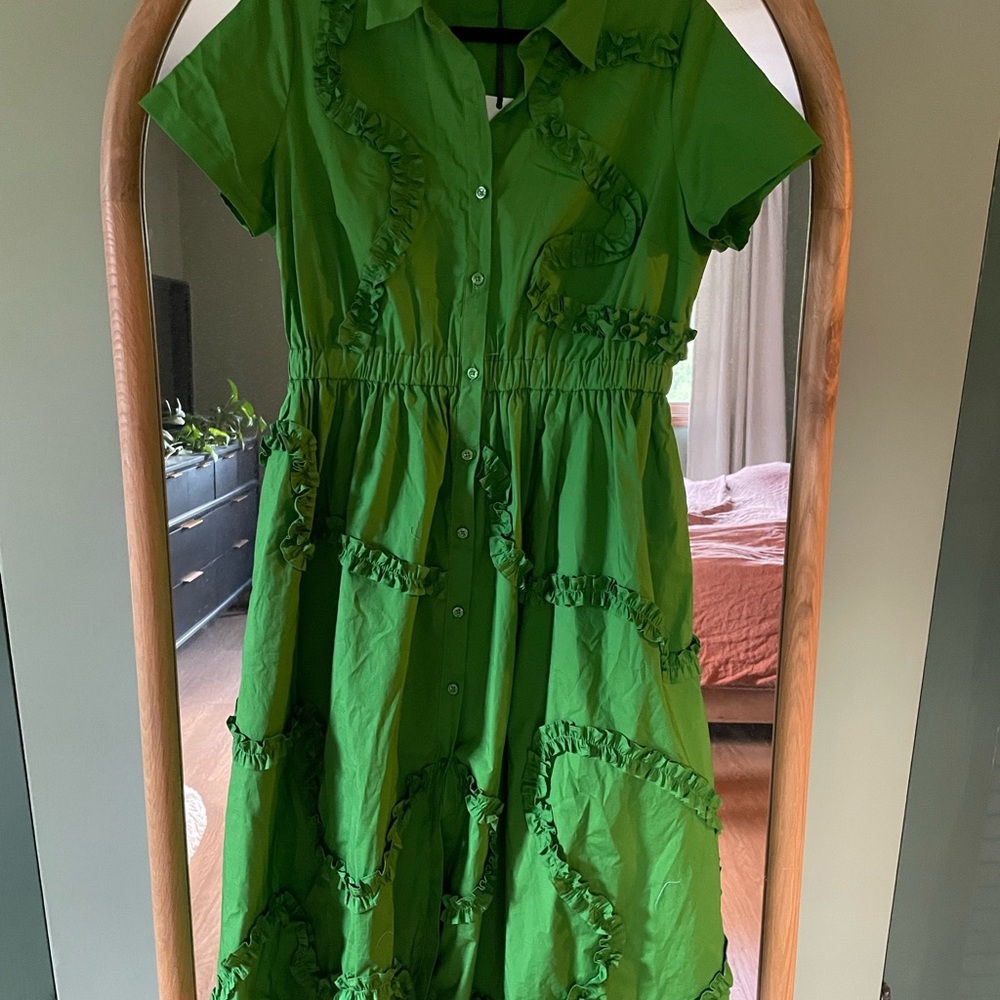 Kate Spade x Target Emerald Green Ruffle texture dress
